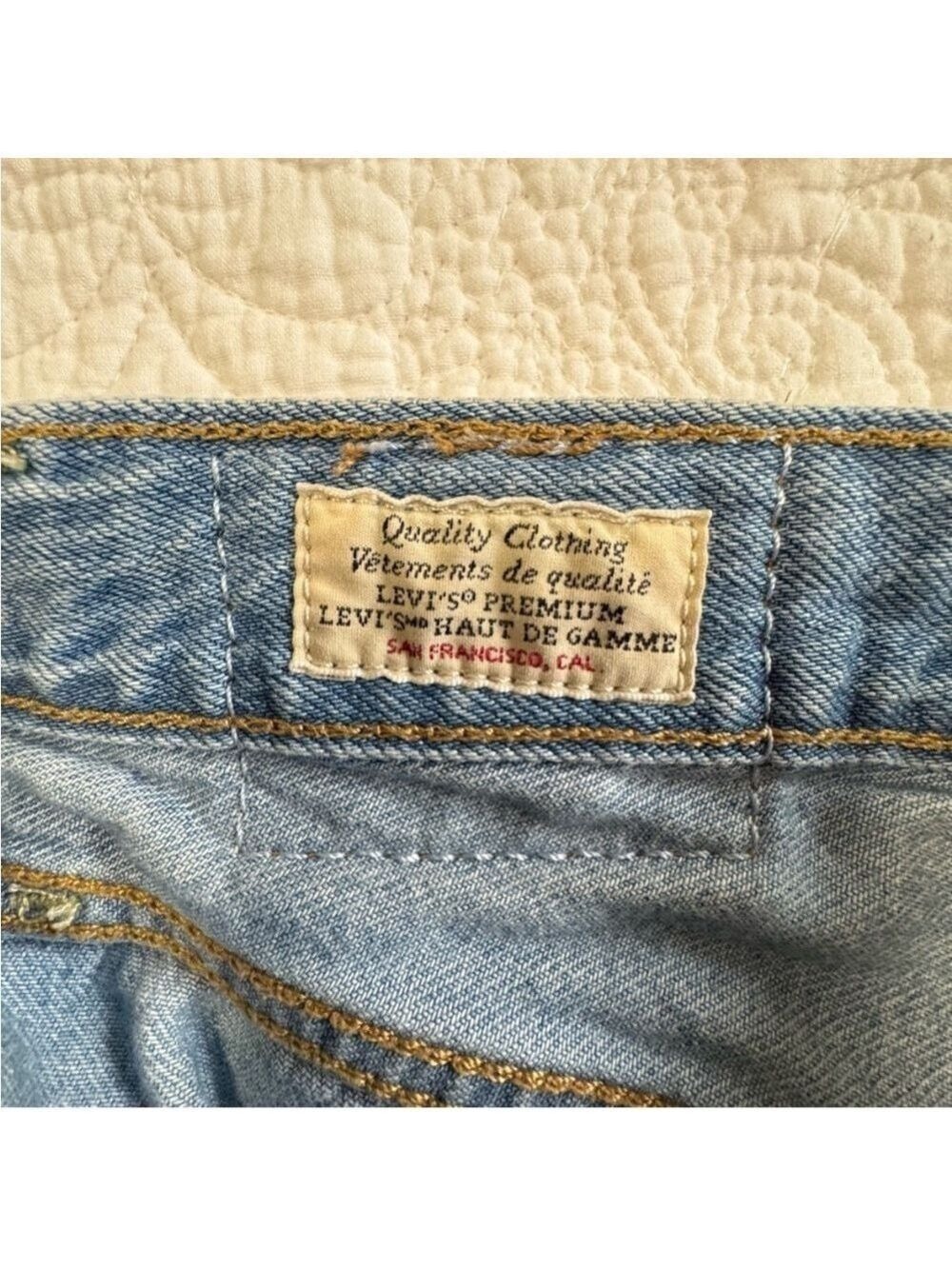 Levi's RIBCAGE SHOR, Blue Jean Shorts High-Waisted Frayed Hem, PREMIUM - Picture 6 of 12